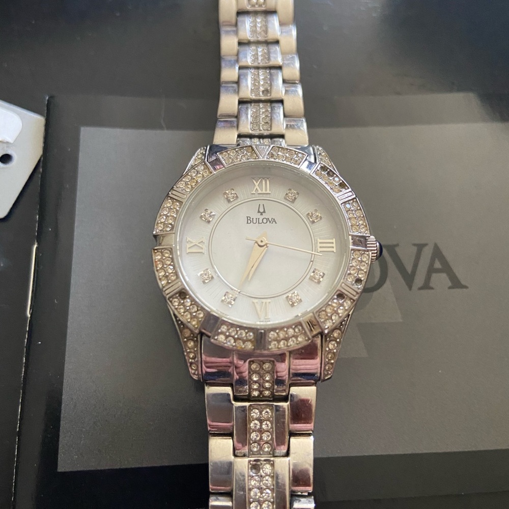 Women’s Bulova crystal watch. Used but gorgeous. Will need battery. - Picture 6 of 8